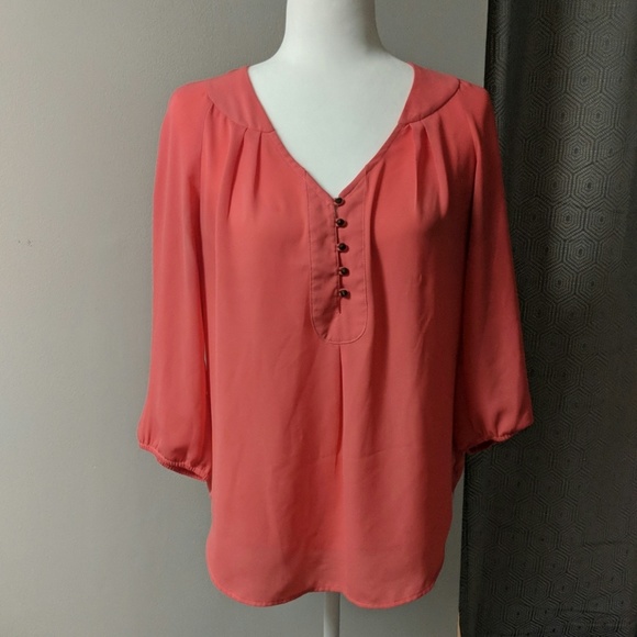 Flowy Pink Chiffon Top - Picture 1 of 2